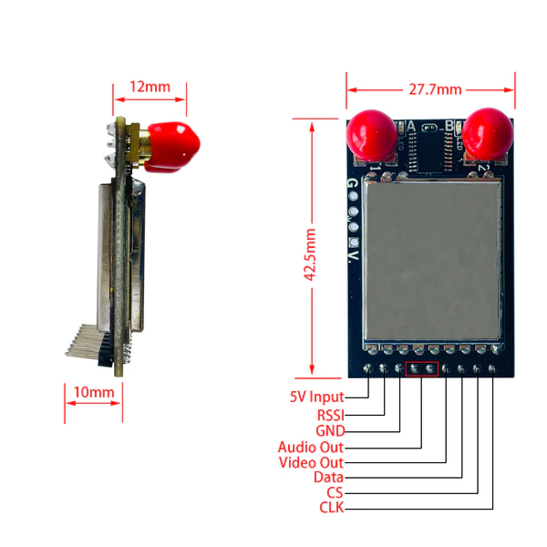 5.8G (include 4.9G) FPV VRX Long range 40CH Video Receiver