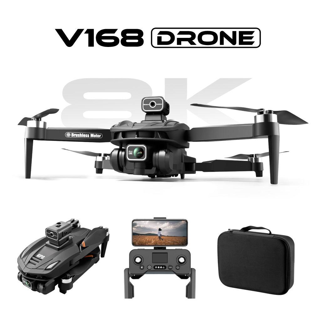 V168 PRO MAX 8K-GPS Brushless Obstacle Avoidance Drone (GPS/General Brush Version)